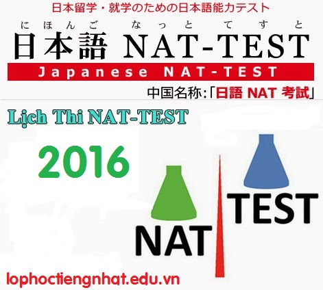 Thông báo lịch thi Nat - Test năm 2016