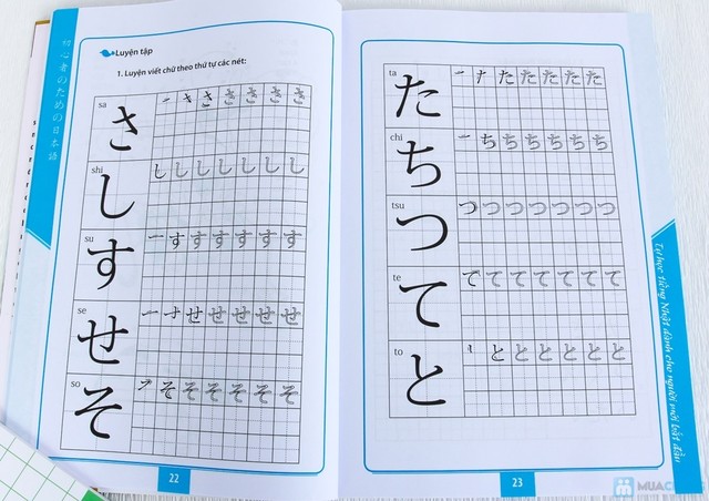 Cách viết bảng chữ cái Hiragana.